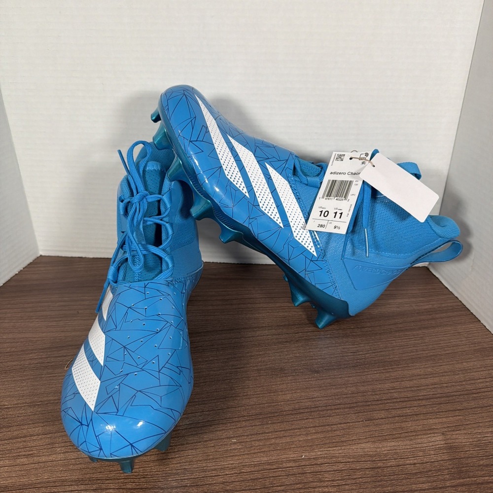 Adidas ADIZERO Chaos Size 10 Football Cleats Lineman Cleats solar blue IF9718